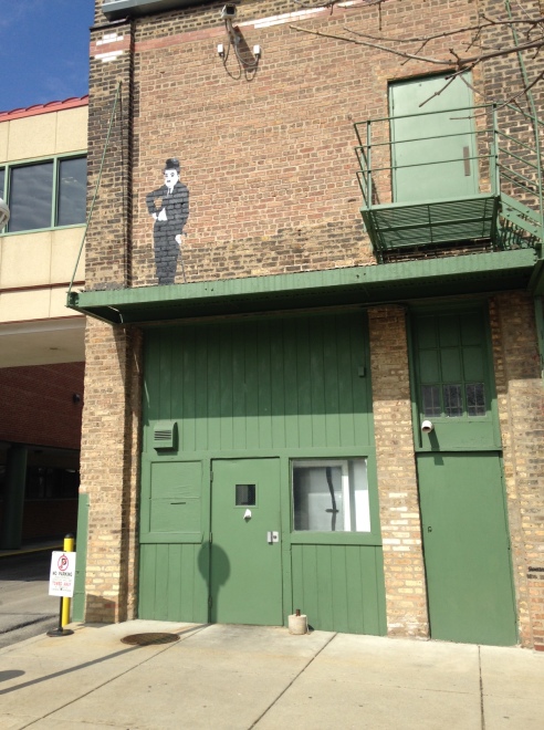 Small tributes to Charlie Chaplin, Essanay's biggest star, are located in various spots on and around the building.